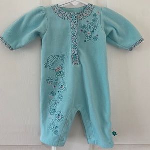 Carter’s light blue floral one piece long sleeve w/ pants no feet Girls Newborn